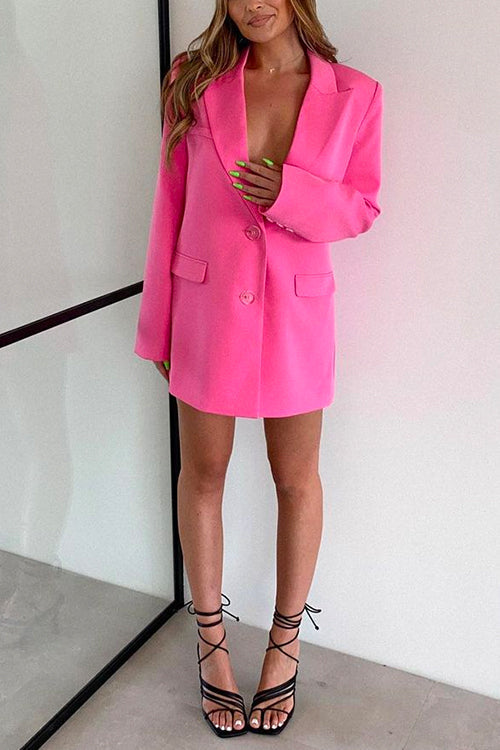 Chicest Long Sleeves Pocketed Blazer Dress