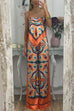 Priyavil Tie Back Irregular Cami Top Wide leg Pants Printed Set