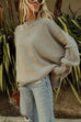 Priyavil Crewneck Batwing Sleeves Side Split Oversized Sweater