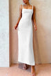 Cut Out Waist Backless Side Split Cami Maxi Party Dress