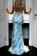Priyavil Sequin V Neck Backless Maxi Cami Mermaid Party Dress