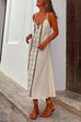 Priyavil V Neck Cut Out Printed Holiday Cami Dress