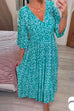 Priyavil V Neck Half Sleeves Printed Swing Maxi Holiday Dress