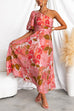 One Shoulder High Waist Floral Print Maxi Swing Dress