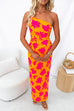 Priyavil One Shoulder Side Split Printed Cami Maxi Dress