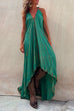 Priyavil V Neck High Low Hem Tie Dye Maxi Cami Dress