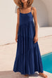 Priyavil Adjustable Straps Tiered Maxi Beach Dress