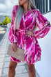 Priyavil Wrap V Neck Waisted Ruffle Layered Printed Dress