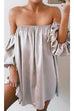 Priyavil Off Shoulder Puff Sleeve Solid Mini Dress