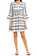 Priyavil V Neck Bell Sleeves Printed A-line Swing Dress
