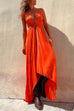Priyavil V Neck High Low Hem Tie Dye Maxi Cami Dress