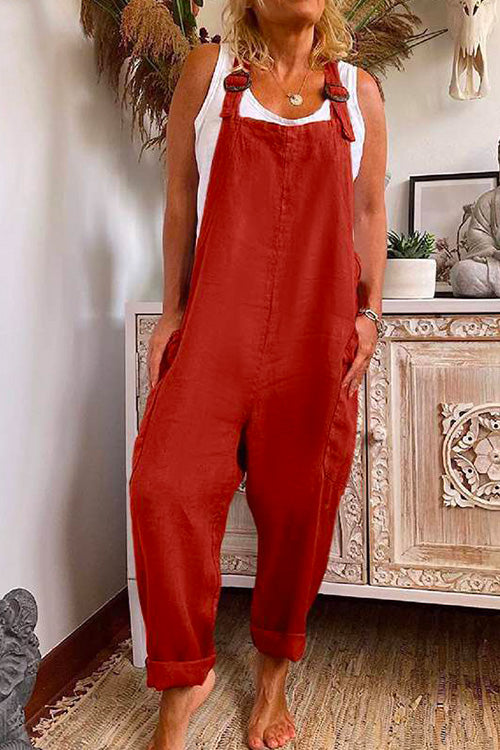 Priyavil Solid Baggy Pockets Tapered Overalls