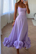 Priyavil High Waist Ruffle Hem Swing Maxi Cami Party Dress