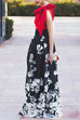 High Waist Floral Print Swing Maxi Satin Skirt