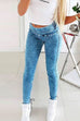 Priyavil Lace Up Cut Out Skinny Denim Pants