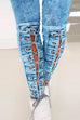 Priyavil Lace Up Cut Out Skinny Denim Pants