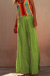 Priyavil Smocked Elastic Waist Baggy Wide Leg Cotton Linen Pants