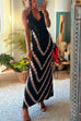 Priyavil Halter V Neck Ruffle Drape Front Printed Maxi Dress