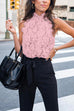 Priyavil Mockneck Sleeveless Sweet Floral Lace Top