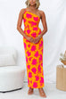 Priyavil One Shoulder Side Split Printed Cami Maxi Dress