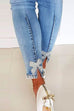 Priyavil Bow Knot Pearl Beaded Pencil Denim Pants