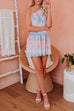 Priyavil One Shoulder Ruffle Sleeve Smocked Waist Tie Dye Dress