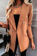 Priyavil Lapel Double Breasted Open Front Blazer Jacket