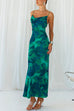 Priyavil Cowl Neck Backless Printed Cami Maxi bodycon Dress