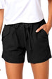 Priyavil Drawstring High Waist Solid Casual Shorts