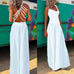 Priyavil Solid Criss Cross Backless Maxi Cami Dress