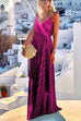 Priyavil Wrap V Neck Tie Waist Pleated Maxi Cami Party Dress