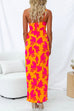 Priyavil One Shoulder Side Split Printed Cami Maxi Dress