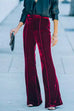 Priyavil Wine Me High Rise Bell Bottom Velvet Pants