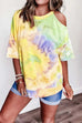 Priyavil Cold Shoulder Tie Dye T-shirt