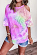 Priyavil Cold Shoulder Tie Dye T-shirt